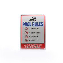Swimming pool rules alarm warning signs industrial security safety Aluminum warning signage plate for kid